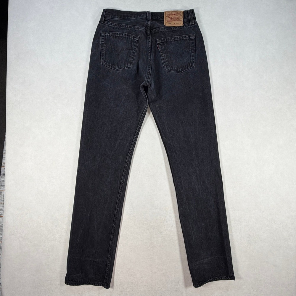 Vintage Levis 501 Womens 29x34 Faded Black Straight Leg Jeans Made in USA 90s